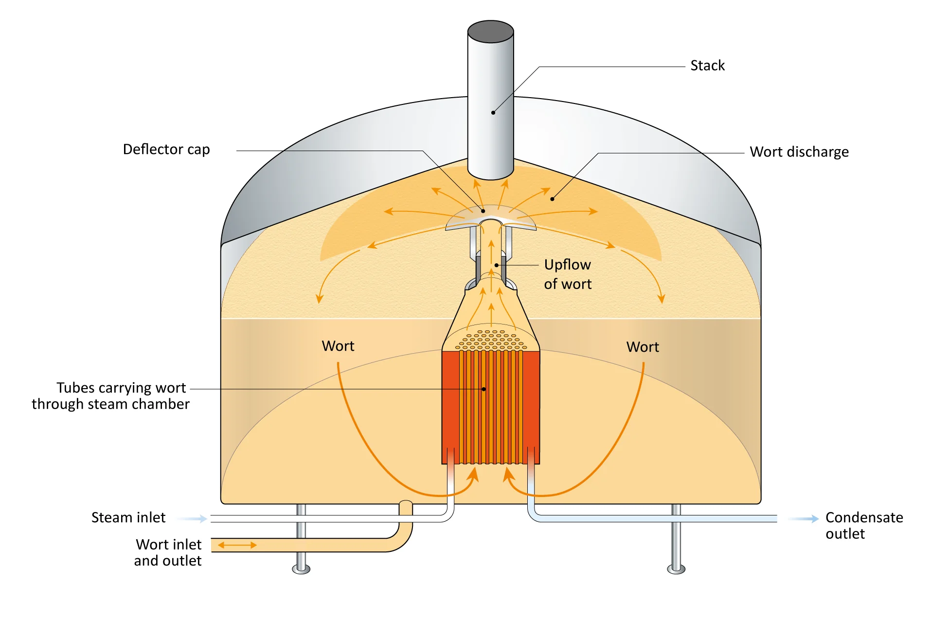 Figure: Wort kettle with internal calandria