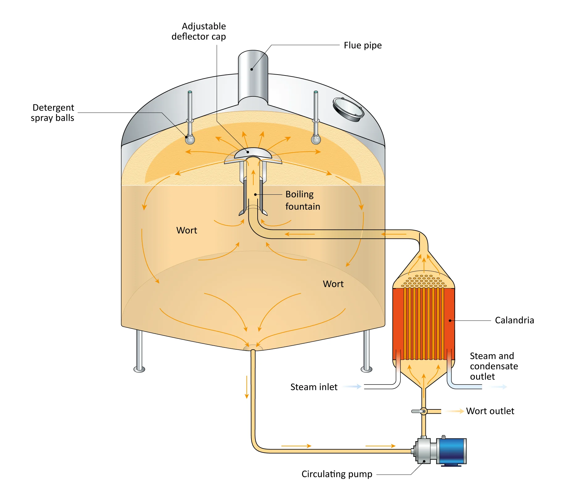 Figure: Wort kettle with external calandria