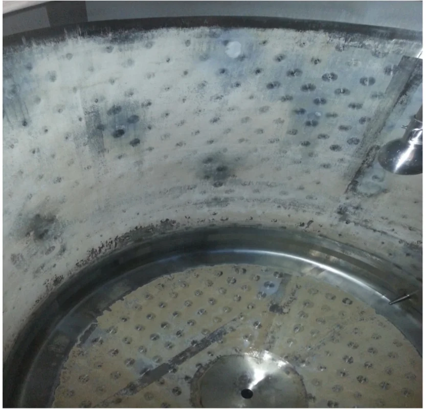 Figure: Dirty heat transfer surface of a mash vessel
